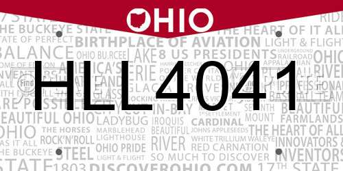 HLL4041 Ohio License Plate