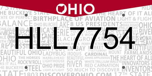HLL7754 Ohio License Plate