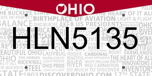 HLN5135 Ohio License Plate