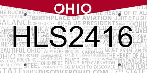 HLS2416 Ohio License Plate