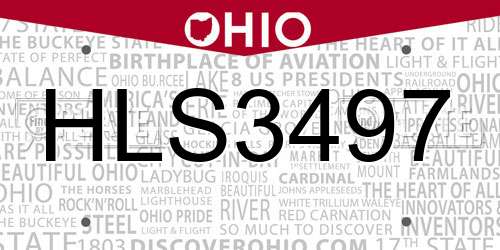 HLS3497 Ohio License Plate