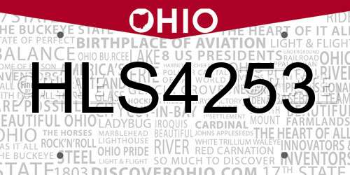 HLS4253 Ohio License Plate