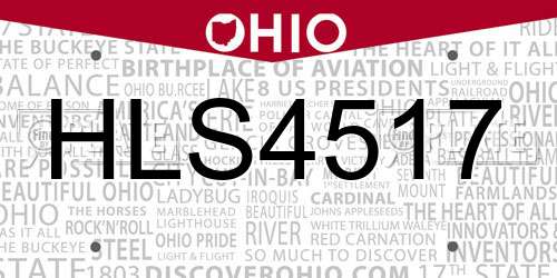 HLS4517 Ohio License Plate
