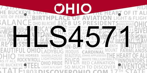 HLS4571 Ohio License Plate