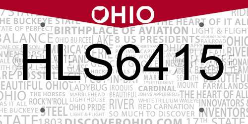 HLS6415 Ohio License Plate