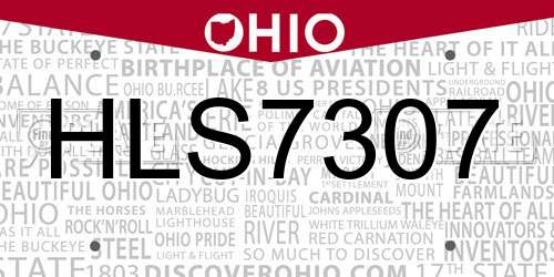 HLS7307 Ohio License Plate