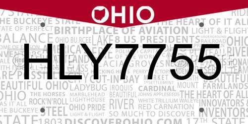 HLY7755 Ohio License Plate