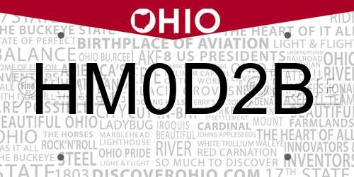 HM0D2B Ohio License Plate