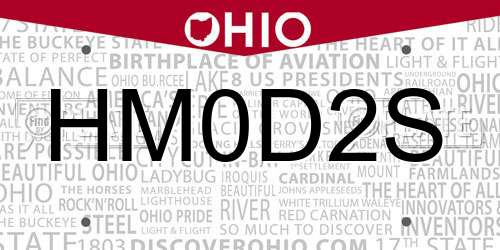 HM0D2S Ohio License Plate