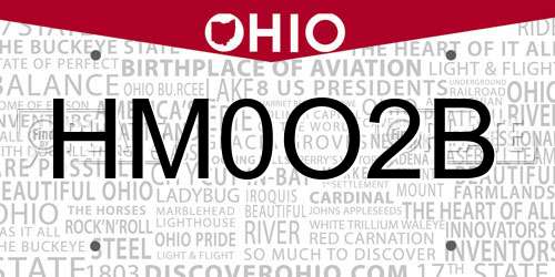 HM0O2B Ohio License Plate