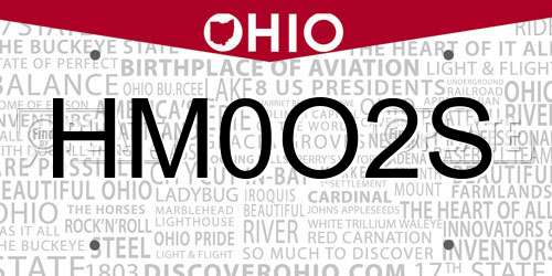 HM0O2S Ohio License Plate