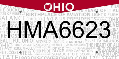 HMA6623 Ohio License Plate