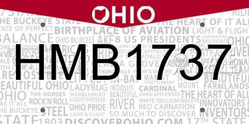 HMB1737 Ohio License Plate