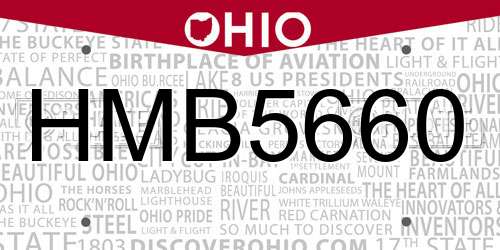 HMB5660 Ohio License Plate
