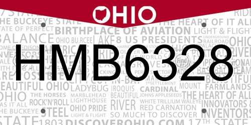 HMB6328 Ohio License Plate