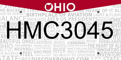 HMC3045 Ohio License Plate