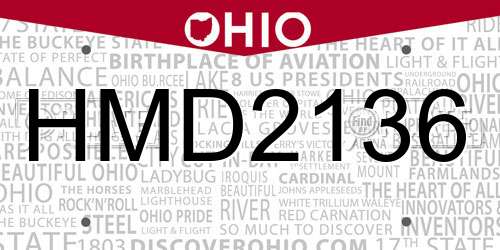 HMD2136 Ohio License Plate