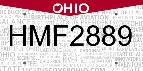HMF2889 Ohio License Plate