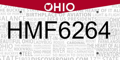 HMF6264 Ohio License Plate