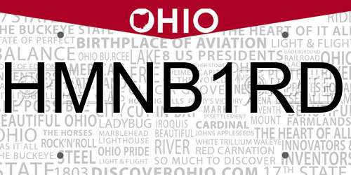 HMNB1RD Ohio License Plate