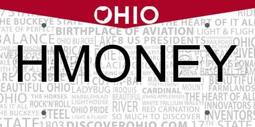 HMONEY Ohio License Plate