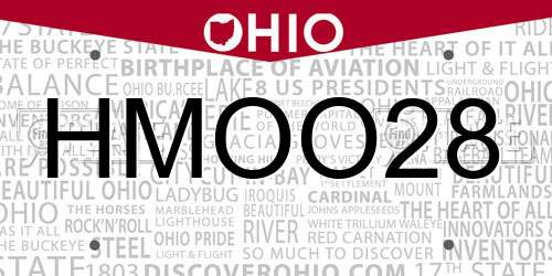 HMOO28 Ohio License Plate