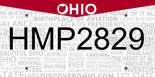 HMP2829 Ohio License Plate