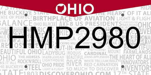 HMP2980 Ohio License Plate