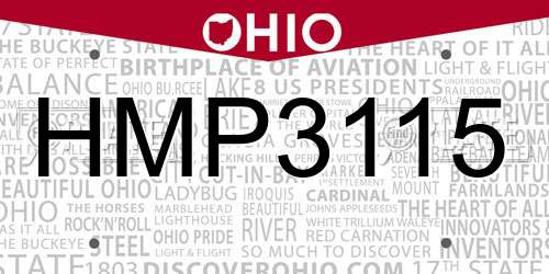HMP3115 Ohio License Plate