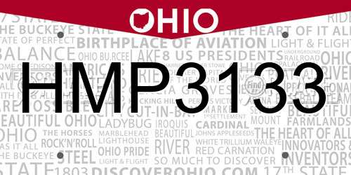 HMP3133 Ohio License Plate