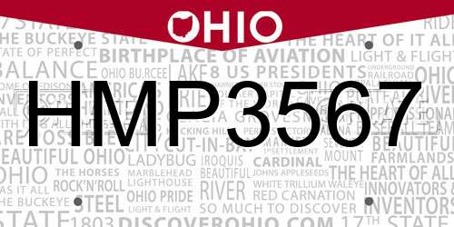 HMP3567 Ohio License Plate