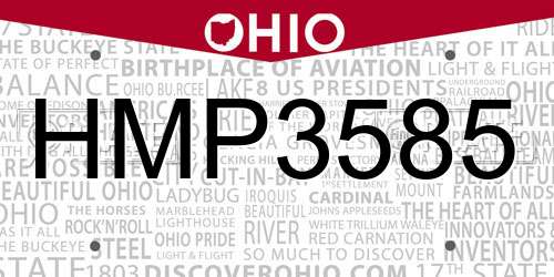 HMP3585 Ohio License Plate