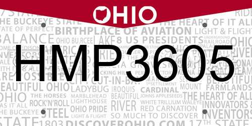 HMP3605 Ohio License Plate