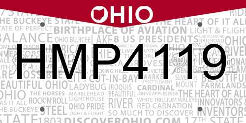 HMP4119 Ohio License Plate