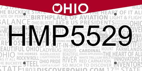 HMP5529 Ohio License Plate