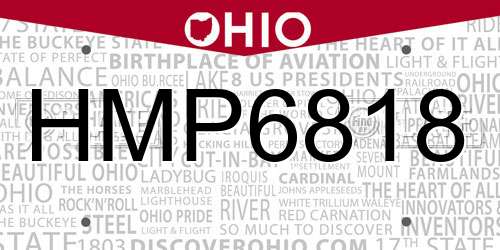 HMP6818 Ohio License Plate