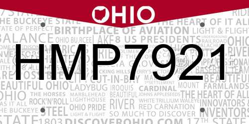 HMP7921 Ohio License Plate