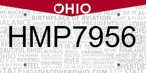HMP7956 Ohio License Plate