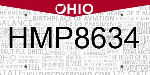 HMP8634 Ohio License Plate