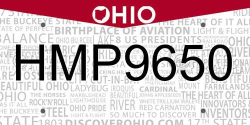HMP9650 Ohio License Plate