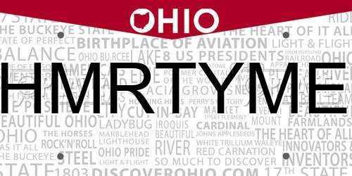 HMRTYME Ohio License Plate