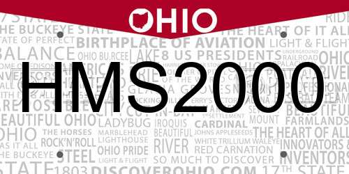 HMS2000 Ohio License Plate