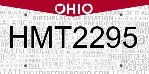 HMT2295 Ohio License Plate