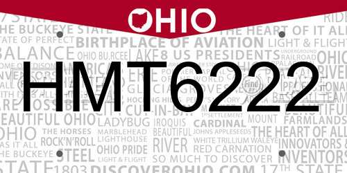 HMT6222 Ohio License Plate
