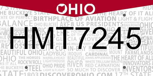 HMT7245 Ohio License Plate