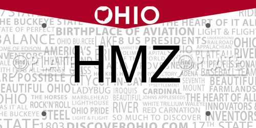 HMZ Ohio License Plate