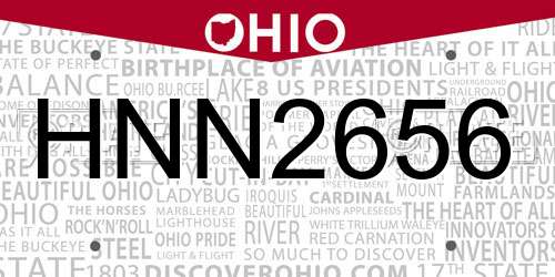 HNN2656 Ohio License Plate