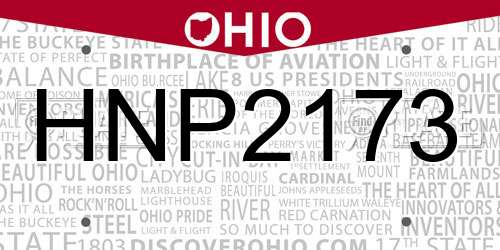 HNP2173 Ohio License Plate