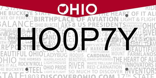HO0P7Y Ohio License Plate