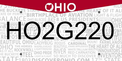 HO2G220 Ohio License Plate